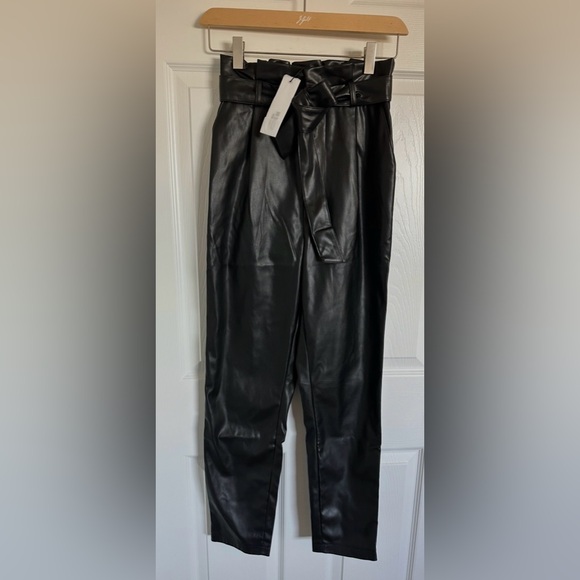 BB Dakota Steve Madden skin in the game Black Faux Leather Pants size 6 - Picture 13 of 14